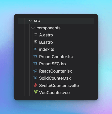 Astro compoonents folder