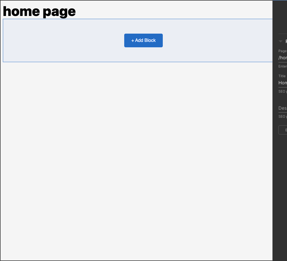Empty Home Page